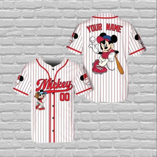 Discover Personalize Disney Mickey Mouse Baseball Jersey, Mickey And Friends Disneyland Jersey