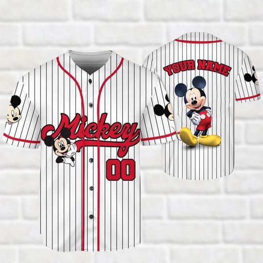 Discover Personalize Disney Mickey Mouse Baseball Jersey, Mickey And Friends Jersey