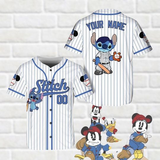 Discover Personalized Stitch Disney Baseball Jersey, Disney Stitch Jersey, Funny Stitch Shirt
