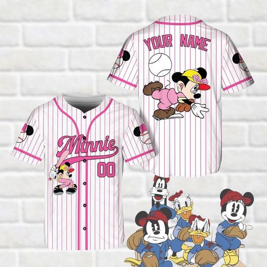 Discover Disney Minnie Mouse Baseball Jersey, Personalized Minnie Mouse Jersey