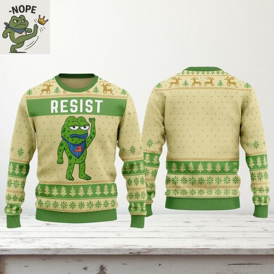 Discover Portland Frog Resist Protest Sweatshirt, Resist Frog Ugly Sweater, Anti-ICE Sweater, Portland Frog Shirt, Anti Establishment Xmas Gift