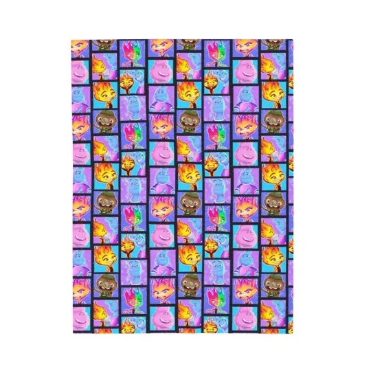 Discover Disney Element Inspired Velveteen Plush Blanket ,Soft Elemental Fleece Blanket