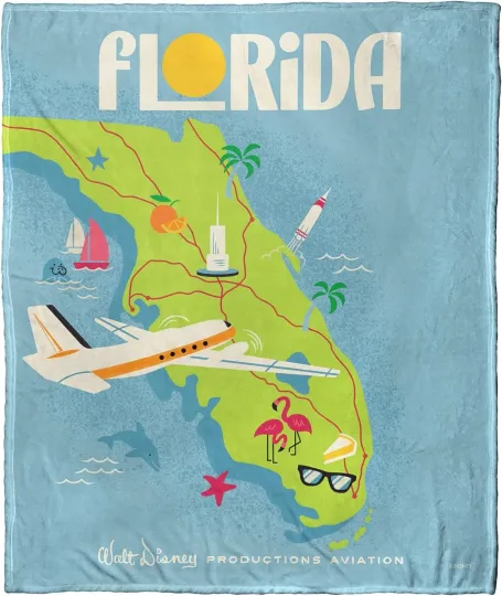 Discover Disney Walt Disney Classics Florida Cozy Fleece Blanket