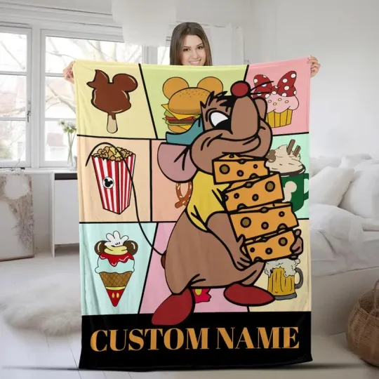 Discover Disney Cinde Jaq And Gus Magic Kingdom Customize Fleece Blanket
