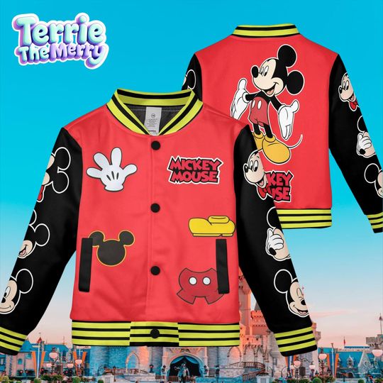 Discover Mickey Mouse Baseball Jacket, Disney-Inspired Varsity Jacket for Kids and Adults