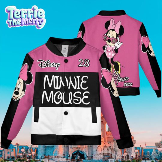 Discover Minnie Mouse Baseball Jacket, Kids & Youth Varsity Jacket
