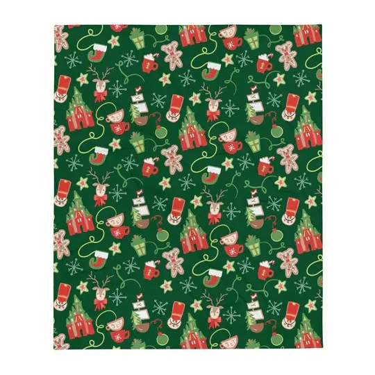 Discover Disney Christmas Fleece Blanket Merriest Place On Earth Disney Parks Holiday