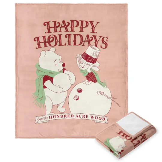 Discover Disney Winnie The Pooh & Piglet Christmas Cozy Fleece Blanket