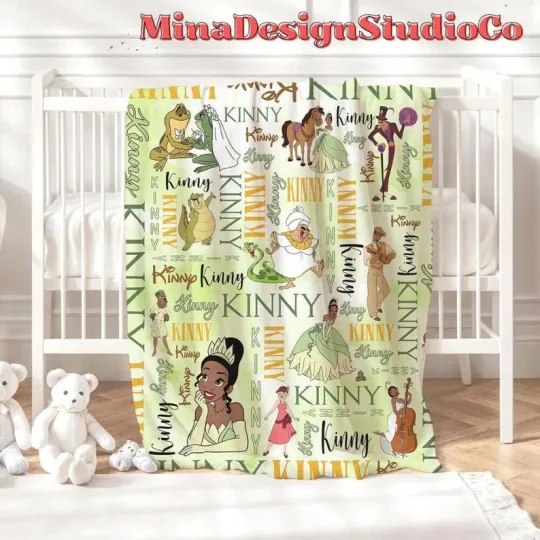 Discover Disney The Princess And The Frog Princess Tiana Green Customize Fleece Blanket