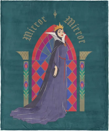 Discover Disney Snow White Stained Glass Mirror DisneyFriends Fleece Blanket