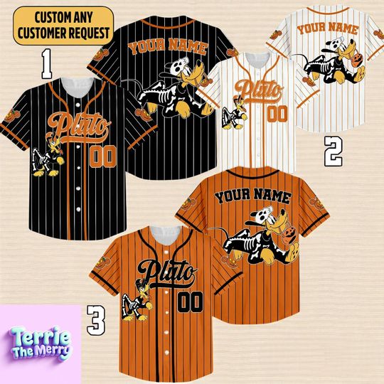 Discover Halloween Dog Skeleton Baseball Jersey, Spooky Pumpkin Costume Shirt
