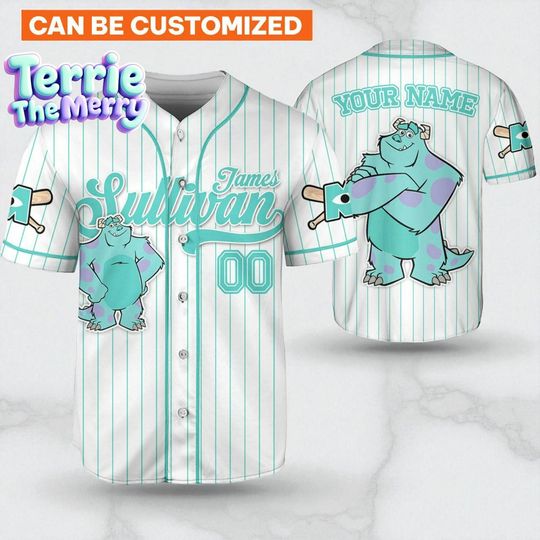 Discover James Sullivan Monsters Inc Disney Baseball Jersey, Custom Kids Gift