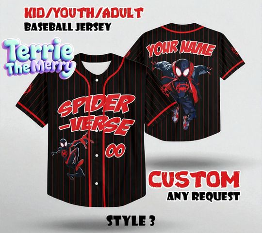Discover Spider-Verse Custom Baseball Jersey, Spider-Man Movie Jersey Shirt