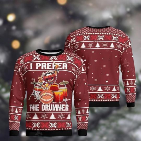 Discover Muppet I Prefer The Drummer Ugly Christmas Sweater, Funny Animal Xmas Sweater, Disney Ugly Sweatshirt For Men Women, Christmas Gifts