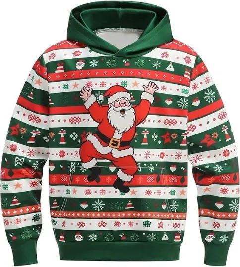 Discover Funny Dancing Santa Christmas Hoodie 3D Print Unisex Holiday Pullover