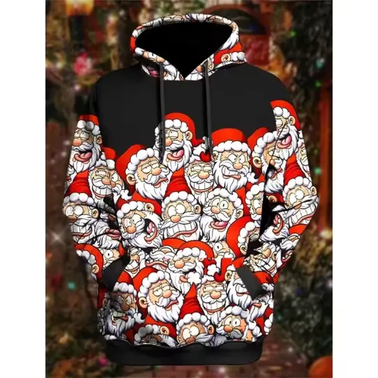 Discover Funny Christmas 3D Hoodie – Santa Belly Merry Christmas Print Sweatshirt