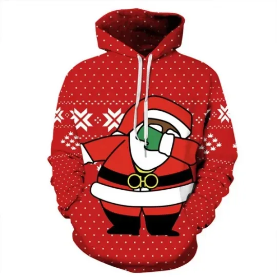 Discover Funny Santa Dab 3D Print Hoodie Pullover Sweatshirt Unisex Christmas Outfit