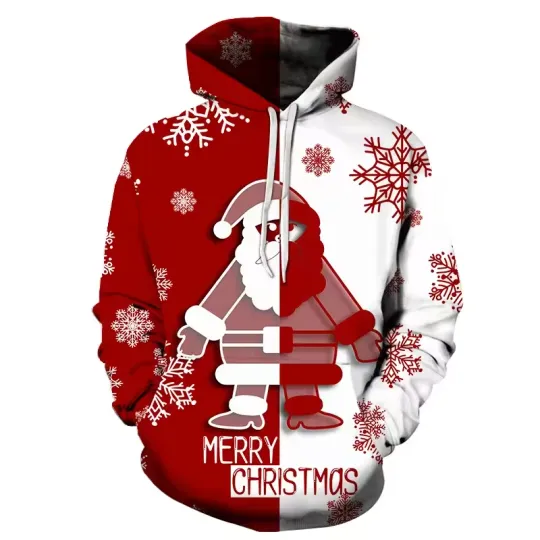 Discover Christmas Tree Pattern Hoodie Festive Red Holiday Pullover