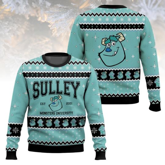 Discover Monsters University Ugly Christmas Sweater Sulley Sweater Xmas Holiday Gift, Disney Character Sweater