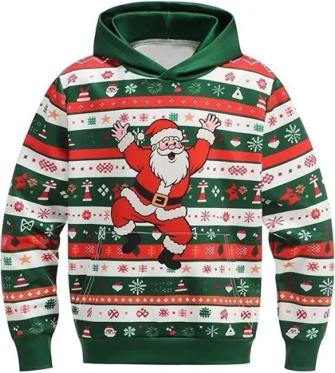 Discover Funny Dancing Santa Christmas Hoodie 3D Print Unisex Holiday Pullover