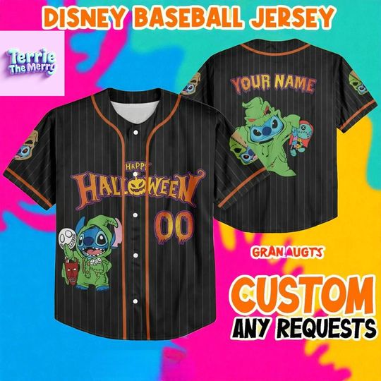 Discover Custom Halloween Baseball Jersey  Personalized Name & Number Spooky Costume Shirt