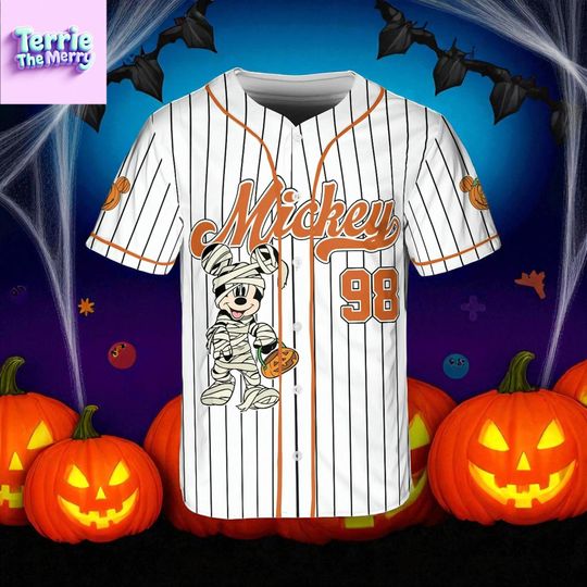 Discover Custom Halloween Baseball Jersey  Personalized Name & Number Mummy Costume Shirt