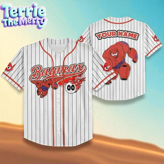 Discover Big Hero 6 Baymax Custom Jersey, White Personalized Baseball Shirt, Disney Team Outfit, Birthday Gift for Kids