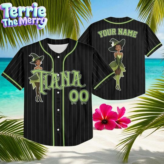 Discover Witch Princess Tiana Halloween Jersey, Custom Baseball Shirt, Personalized Disneyland Outfit, Disney Fan Halloween Gift