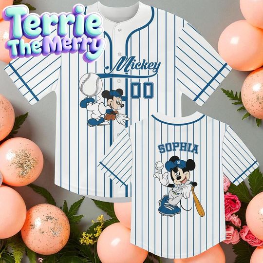 Discover Disney Baseball Team Jersey, Personalized Mickey Mouse Shirt, Matching Disneyland Outfit, Football Style Jersey, Kids Gift Idea