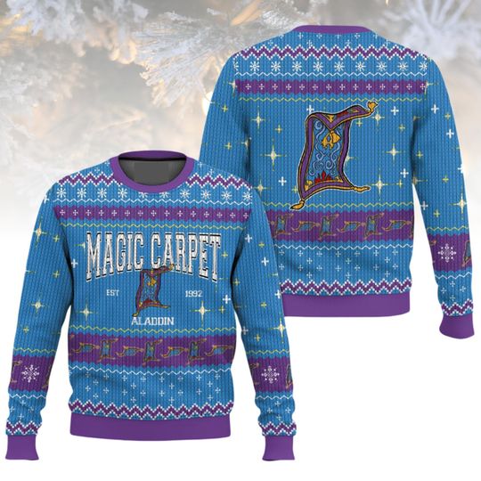 Discover Aladdin Ugly Christmas Sweater Magic Carpet Sweater Disney Xmas Holiday Gift, Disney Character Sweater
