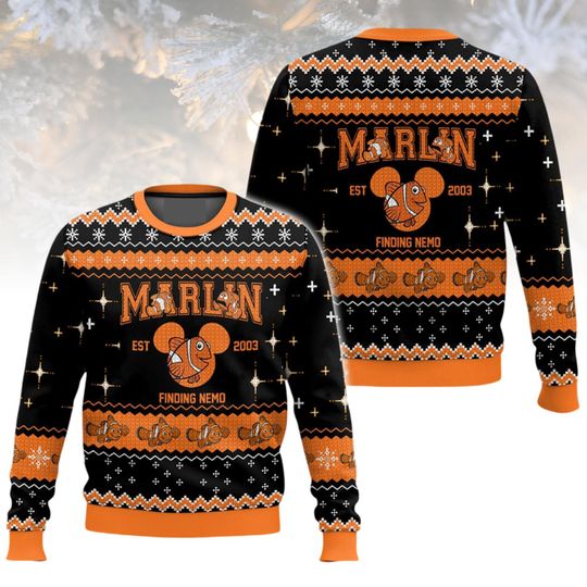 Discover Finding Nemo Ugly Christmas Sweater Marlin Sweater Disney Christmas Gift For Adults, Xmas Holiday Gift