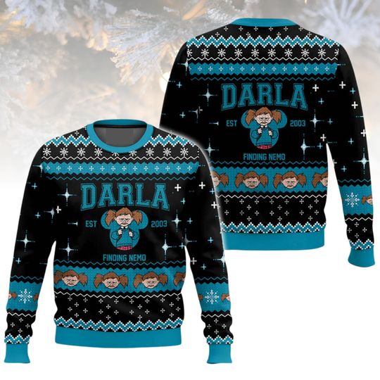 Finding Nemo Ugly Christmas Sweater, Darla Sweater, Pixar Christmas Gift For Men Women, Xmas Holiday Gift