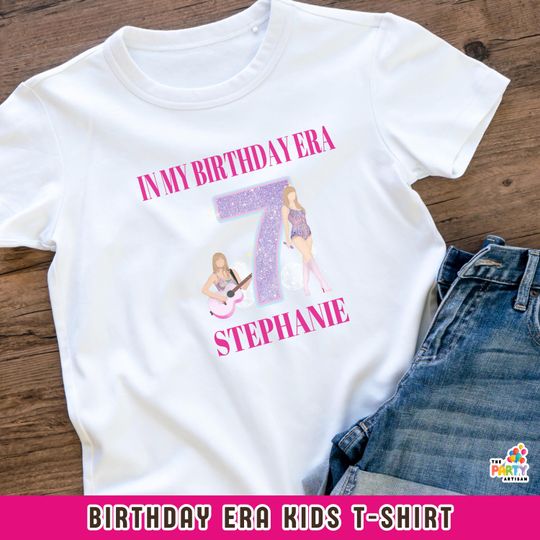 Discover Personalized Switttfty Shirt, Birthday Era Shirt for Kids, Swifttttty Baby Clothes, Custom Shirt for Birthday, Birthday Girl Tshirt, Party Outfit