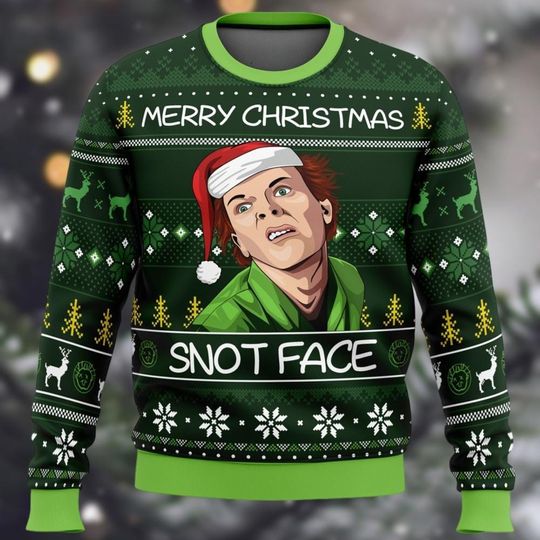 Discover Snot Face Drop Dead Fred Christmas Ugly Sweater, Funny Movie Xmas Sweater, Rik Mayall Sweatshirt, Holiday Sweater Men Women, Xmas Gifts