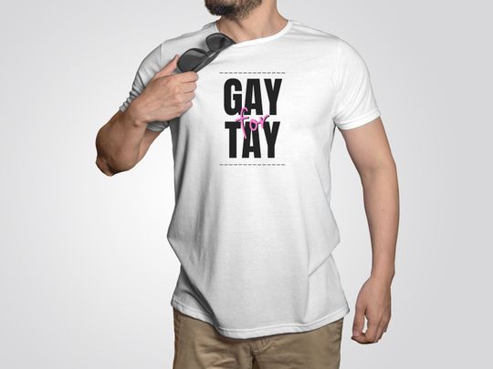 Discover Gay for Tay T-Shirt, taylor version Merch, Swift Fan, Taylorr Swifts T-Shirt, Queer Shirt, Unisex Shirt, Gay T-Shirt, LGBTQ Gift, Gay, Eras Tour