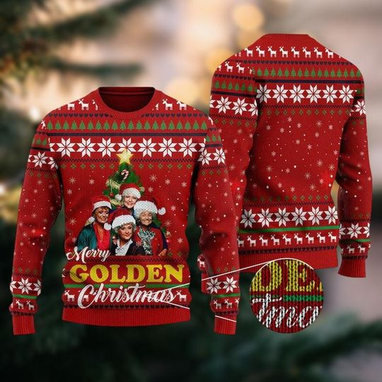 Discover Retro Stay Golden Ugly Christmas Sweater, Funny TV Show Xmas Sweater, Old Friends Movie Jumper, Stay Golden Xmas Sweater For Men Women