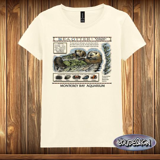 Discover Monterey Bay T-Shirt Women's Sea Otter Aquarium Shirt S-3XL