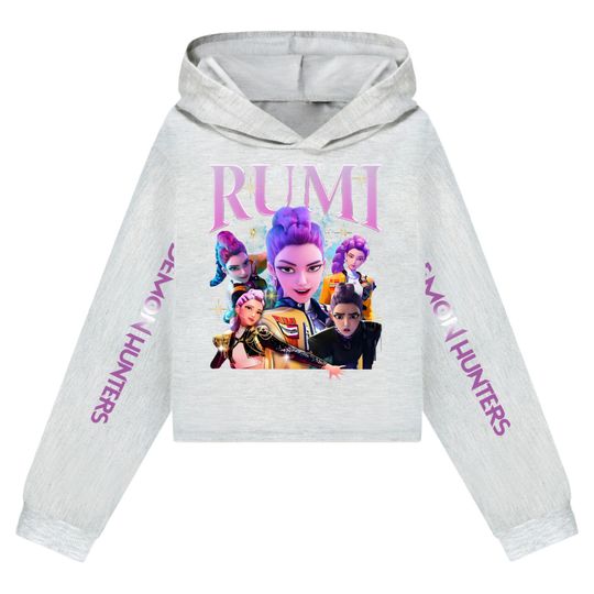 K-Pop Demon Hunters Hoodie Kids Casual Cropped Hooded Sweatshirt