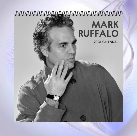 Discover Mark Ruffalo 2026 Wall Calendar, Black & White Classic Style, Celebrity Home