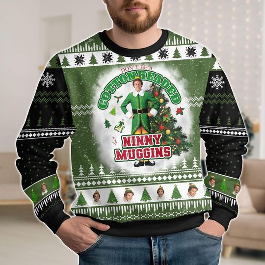 Elf Ugly Christmas Sweater, Buddy The Elf Holiday Sweater, Funny Xmas Sweater, Christmas Gift