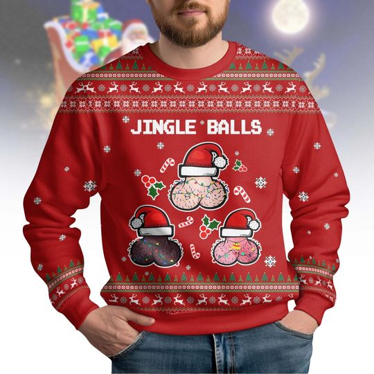 Discover Jingle Balls Ugly Christmas Sweater, Santa Claus Holiday Sweater, Adult Humor Xmas Sweater, Sarcastic Christmas Shirt, Xmas Party Gift