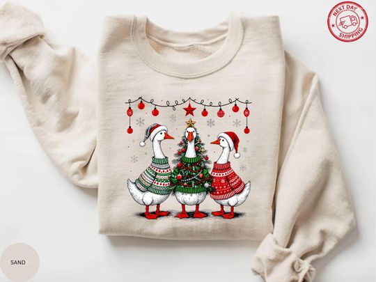 Discover Christmas Silly Goose Sweatshirt, Christmas Ugly Sweater, Funny Christmas Gift Idea, Holiday Crewneck, Family Matching Shirt, Christmas Pj