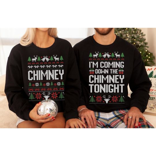 Discover Unisex Funny Ugly Christmas Sweatshirt: Couples Matching Santa Design