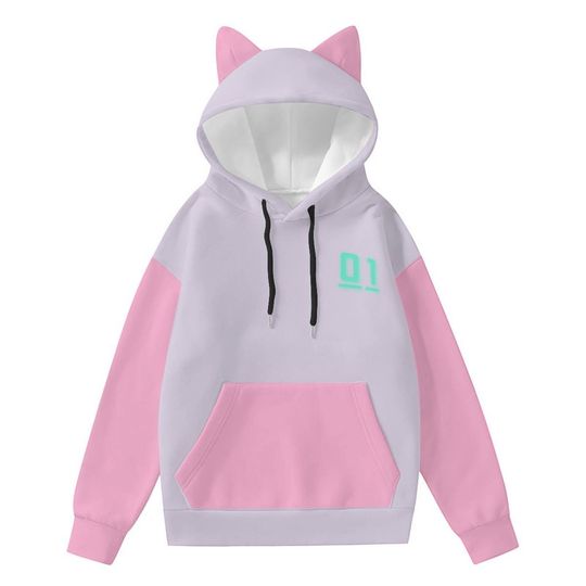 Pastel Cat Ear Hoodie 01 Design | Kawaii Pink and Lavender for Women & Teens | Cute Anime Hoodie Gift for Her