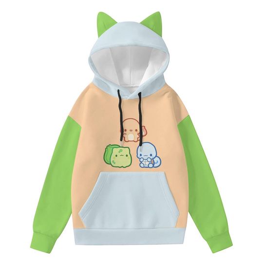 Discover Kawaii Chibi Cat Ear Hoodie | Cute Multicolor Pastel for Women | Cozy Gamer Hoodie | Soft Girl Cute Outfit Gift