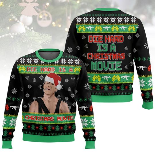 Discover Die Hard Ugly Christmas Sweater Funny Movie Sweater Holiday Gift For Men Women Xmas Gift