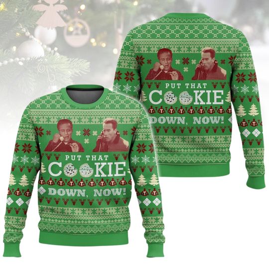 Discover Put That Cookie Down Ugly Christmas Sweater, Movie Quote Sweater, Funny Xmas Gift
