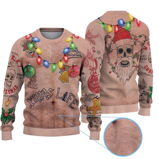 Christmas Chest Christmas Shirt, Chest Nuts Ugly Christmas Sweater, Skull Christmas Sweater, Family Sweater, Sweater For Men Women