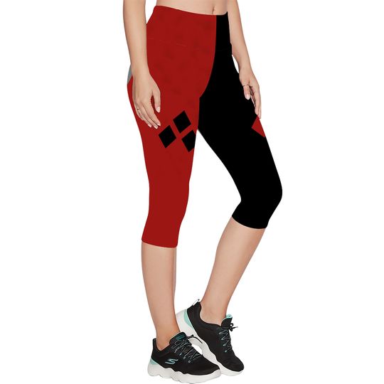 Harlequin Red & Black - BTAS, Halloween Costume, Casual Leggings