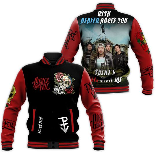 Pierce The Veil With Heaven Above You Theres Hell Over Me Baseball Jacket